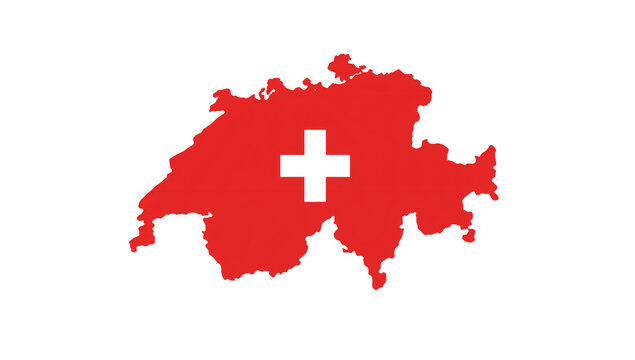 Swiss flag overlayed on a map of Switzerland, symbolizing national identity and patriotism