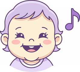 Fototapeta premium Smiling Child Singing Happy Song.