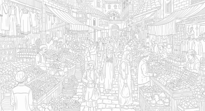 People walking in a large crowd.