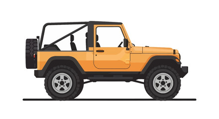Fototapeta premium Yellow Off Road Jeep Side View Illustration Rugged 4x4 Adventure Vehicle Design