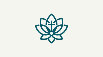 Obraz premium Spiritual Lotus With Christian Cross