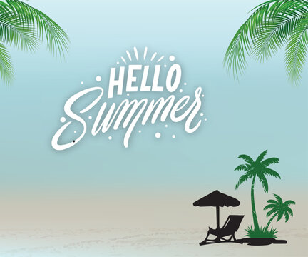 Hello, summer typography t-shirt design