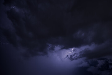 Fototapeta premium Lightning strike breaking through 3