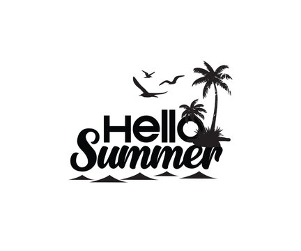 Hello, summer typography t-shirt design