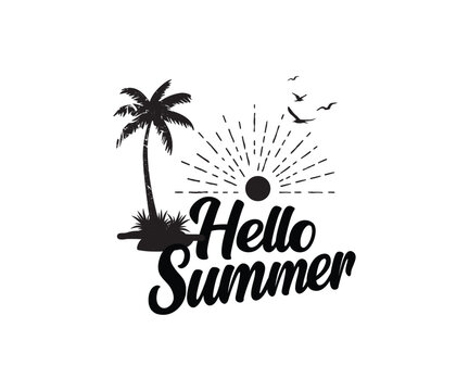 Hello, summer typography t-shirt design