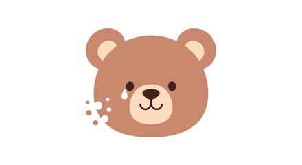 Obraz premium Sad teddy bear crying tears and snot, cute cartoon character, isolated on white background