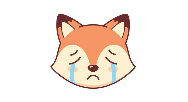 Sad Fox Emoji Crying Tears, Expressing Sadness and Disappointment