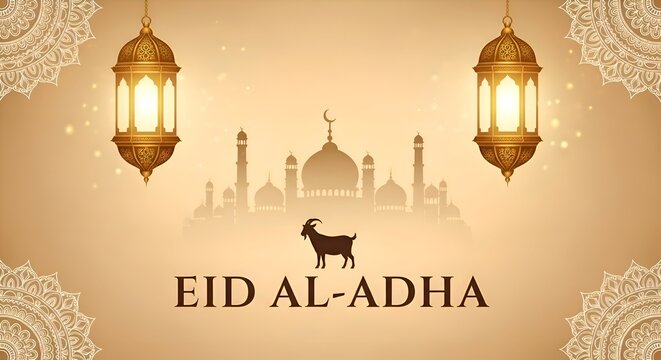 realistic eid al adha bakrid greeting design