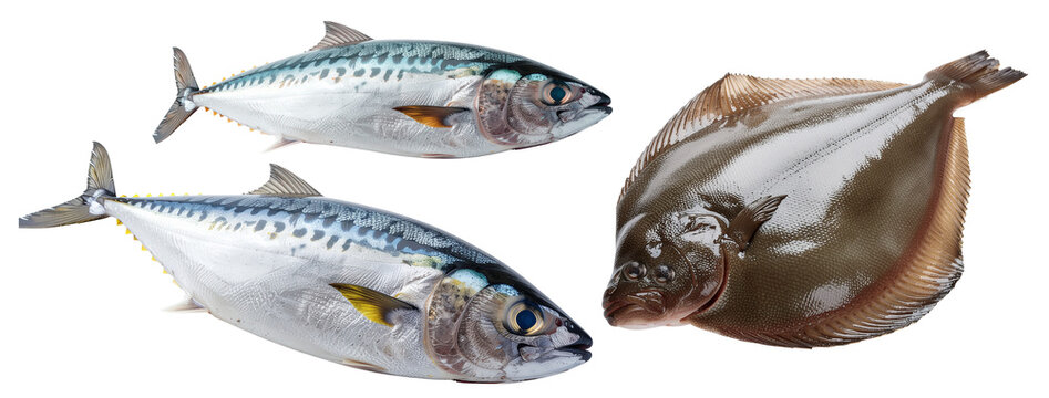 ぷっちぴちの鮮魚２種　平目と鯖　generative ai