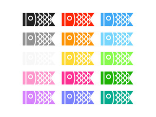 Fototapeta premium 鯉のぼりアイコンセット