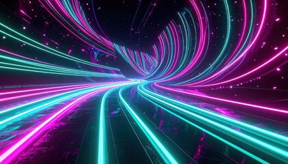 Obraz premium Chromatic Convergence: A Digital Vortex