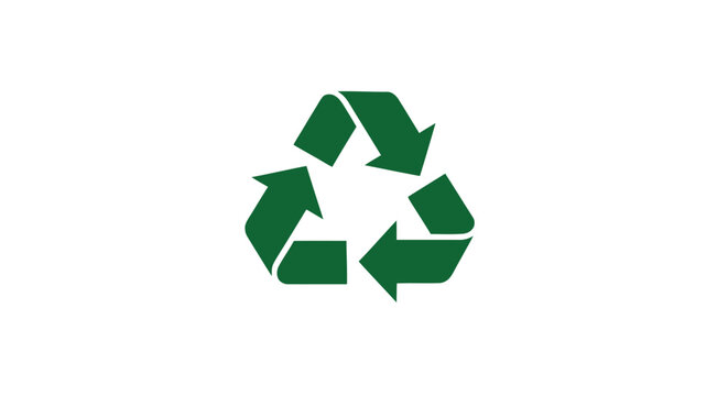 Green Recycle Symbol Isolated on White Background for Environmental Concepts.
