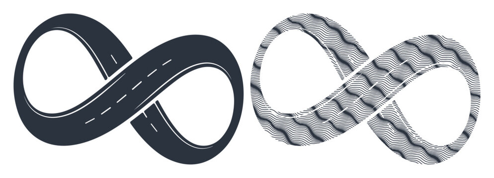 Infinity road symbolizing endless journey, infinite possibilities, and continuous path.