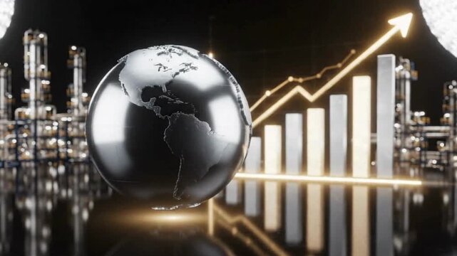 Industrial Growth and Global Economy Concept with Rising Chart