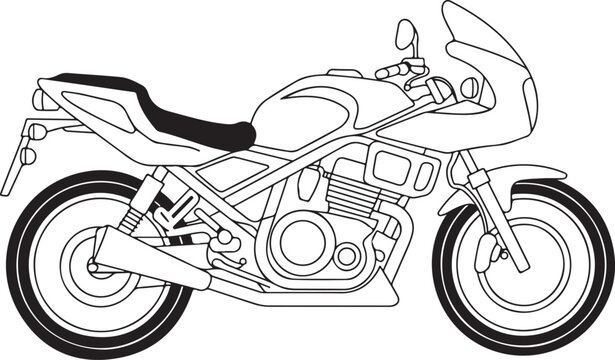 Motorcycle side profile drawing
