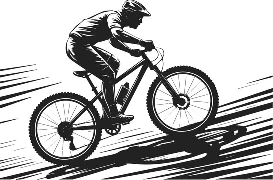 Mountain bike trail icons and route symbols set
