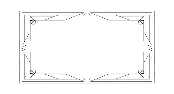 Detailed drawing of a rectangle frame.