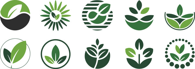 Leaf circle emblem for farming brand © Icon Stock