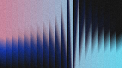 Obraz premium Abstract vertical gradient background with grainy noise texture, dynamic color transition from pink-blue to black-cyan, modern textured design.