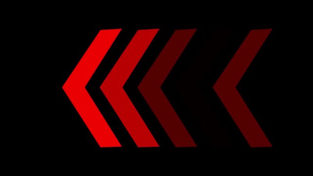 Arrow icon concept animation, arrows sign right to left animation concept, arrow loop animation left direction concept, arrow loading icon animation.Arrow extending on black background.