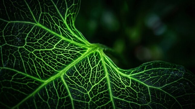 Alien-like leaf vein macro abstract nature texture