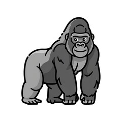 Obraz premium Illustration of a gorilla standing.