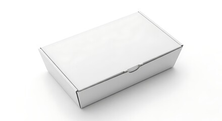 Naklejka premium Plain white cardboard box isolated on a white surface, perfect for packaging and shipping.
