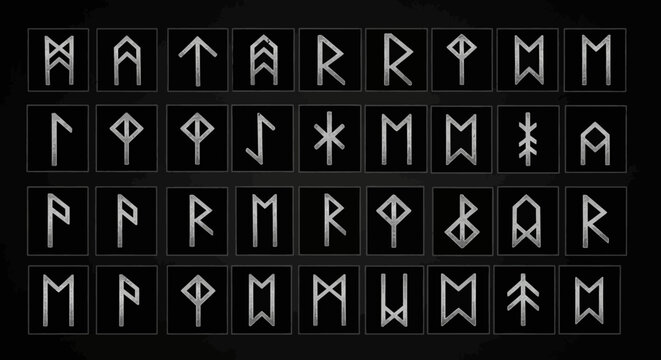Elder Futhark Runes Alphabet Chart - Ancient Germanic Symbols
