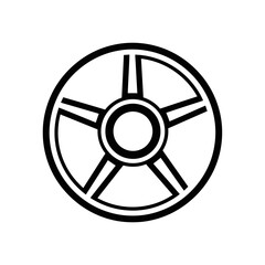 Obraz premium Black and white wheel icon design.