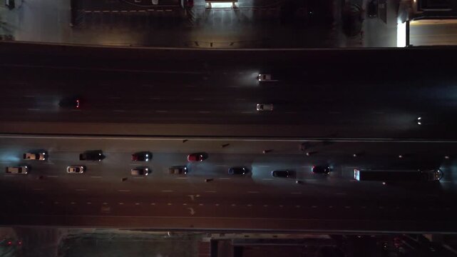 Traffic on the San Antonio Highways (281) at Night time. All near River Walk, Alamo Dome and Pearl District- Downtown San Antonio.