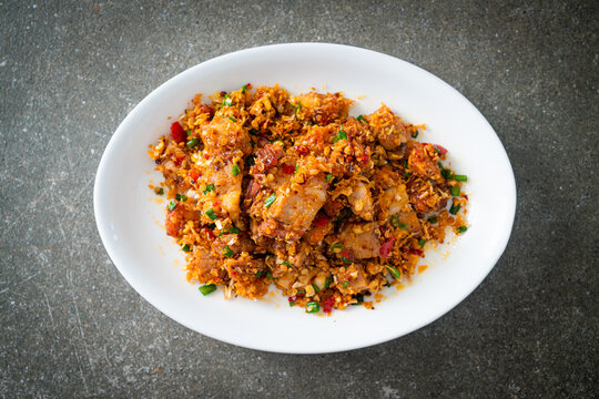 roasted crispy belly pork with salt and chili