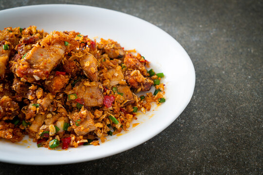 roasted crispy belly pork with salt and chili