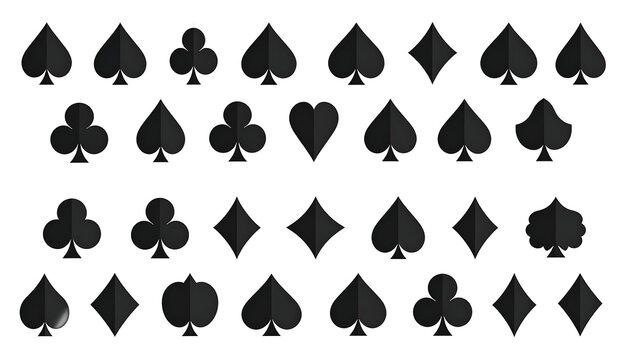 Black Playing Card Suits Arranged in a Pattern.