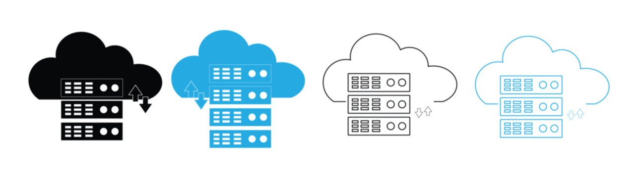 Cloud infrastructure server architecture icon network system hosting technology vector illustration.