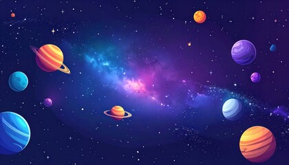 Naklejka premium Cosmic Dreams and Celestial Wonders