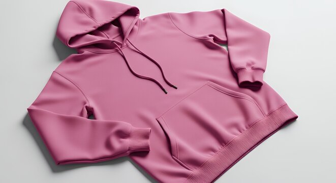 Hoodie sweatshirt long sleeve - pink hoodie mockup clothing design fashion casual hoodie isolated blank apparel cotton template