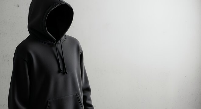 Black sweater apparel shoot with design space hoodie mockup clothing design fashion casual hoodie isolated blank apparel cotton template