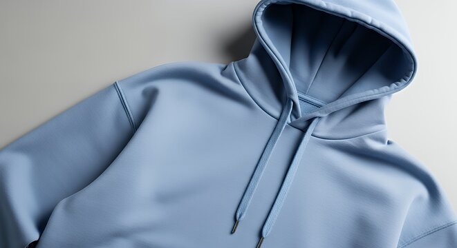 Light blue hooded sweatshirt mockup generative ai hoodie mockup clothing design fashion casual hoodie isolated blank apparel cotton template