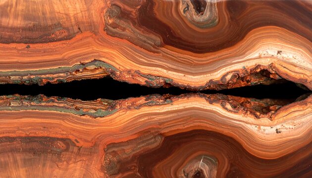 A close-up of a polished agate stone with wavy bands