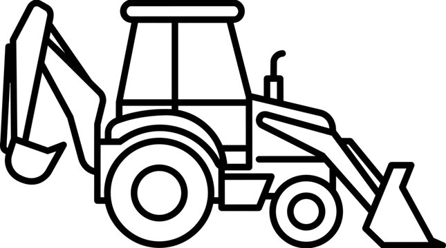 Backhoe Loader Construction Vehicle.