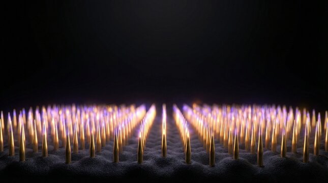 The Neural Array: Dark Mode Bio-Polymer Texture with Glowing Gold BCI Threads