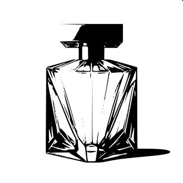 Minimalist black perfume bottle outline