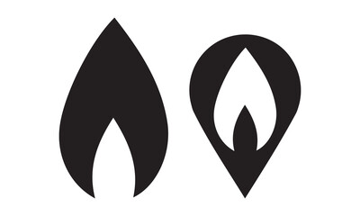 Two black stylized flame or fire icons © MDAREFIN
