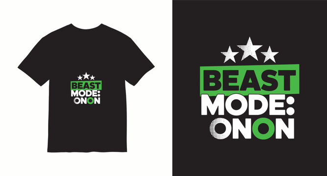 Beast mode on graphic design with text and star elements
