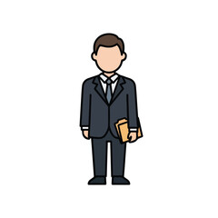 Obraz premium Flat Vector Cartoon Profession Icons Set, Faceless People, Modern Job and Career Characters Isolated on White Background