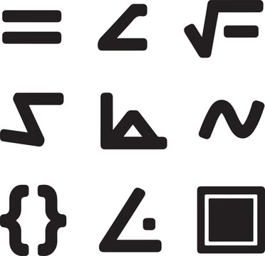 Mathematics symbols collection isolated on transparent background.