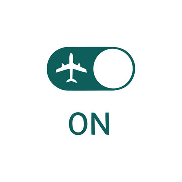 Airplane mode toggle switch in the ON position, indicating active flight settings.