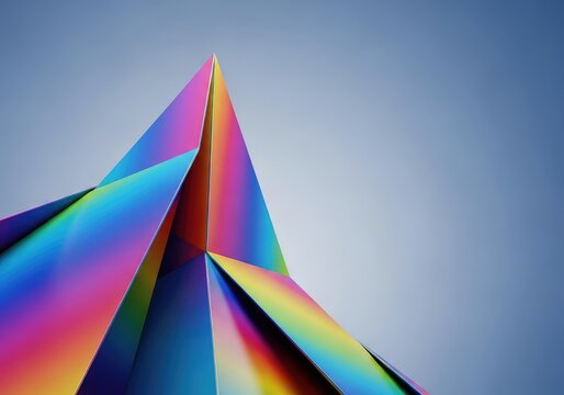 Intense, non-objective composition of interconnected planes and shifting gradients, symbolizing the apex of pure conceptual design, futuristic, artistic, color
