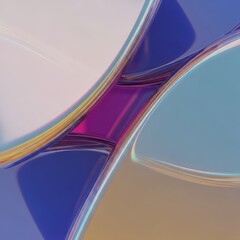 A mesmerizing visual background of smooth, polished surfaces creating complex, overlapping light reflections and glossy effects, soft focus, luminous, glossy