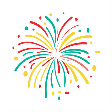 Juneteenth Independence Day celebration with fireworks. Isolated on transparent background. June 19 vector illustration.